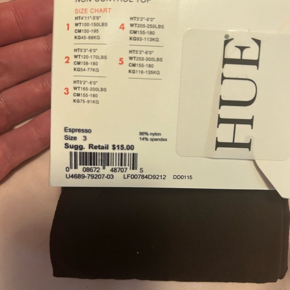 NWT HUE tights, - Picture 2 of 10